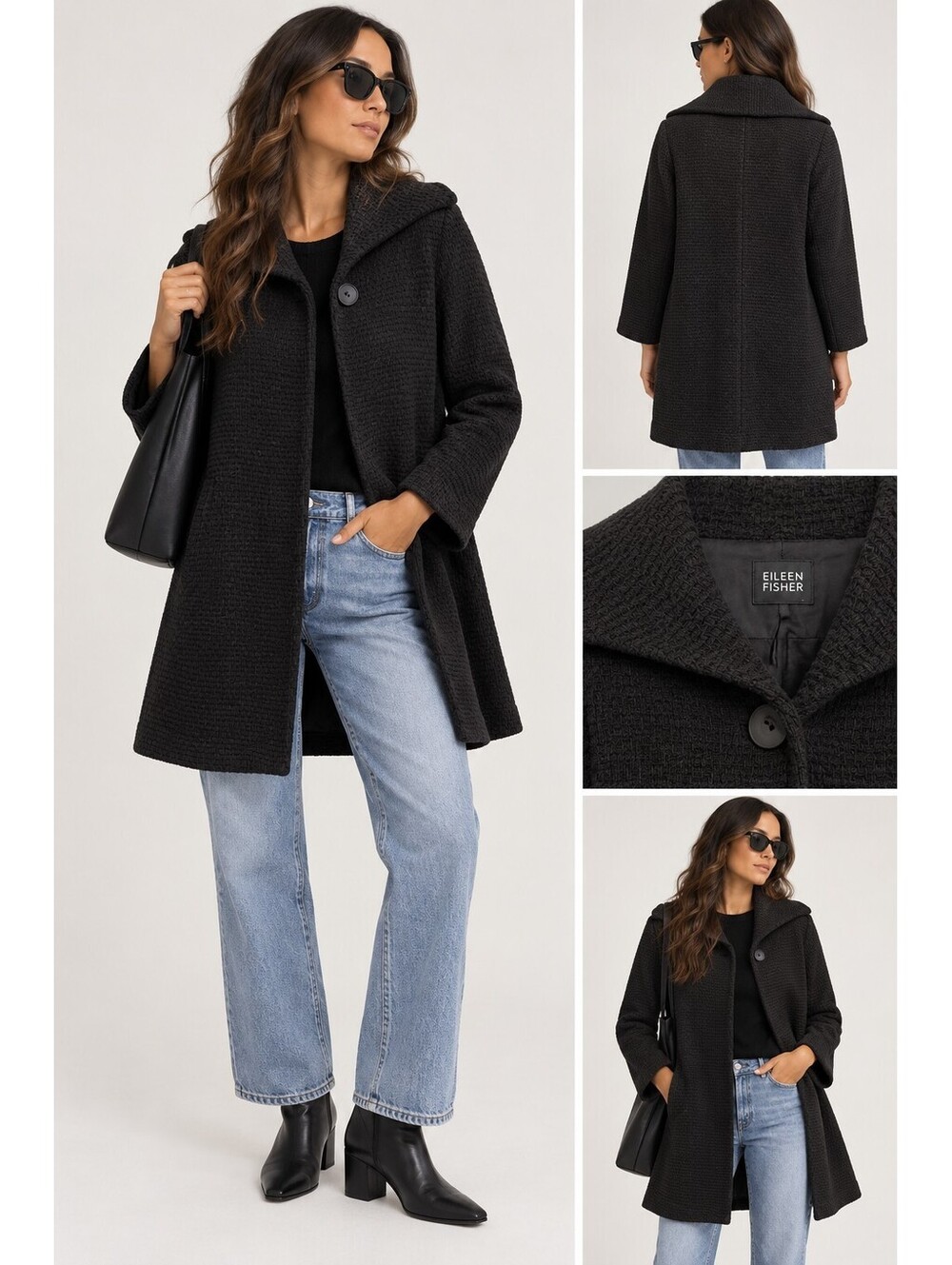 Eileen Fisher Portrait Collar Drape Jacket - Women's Small